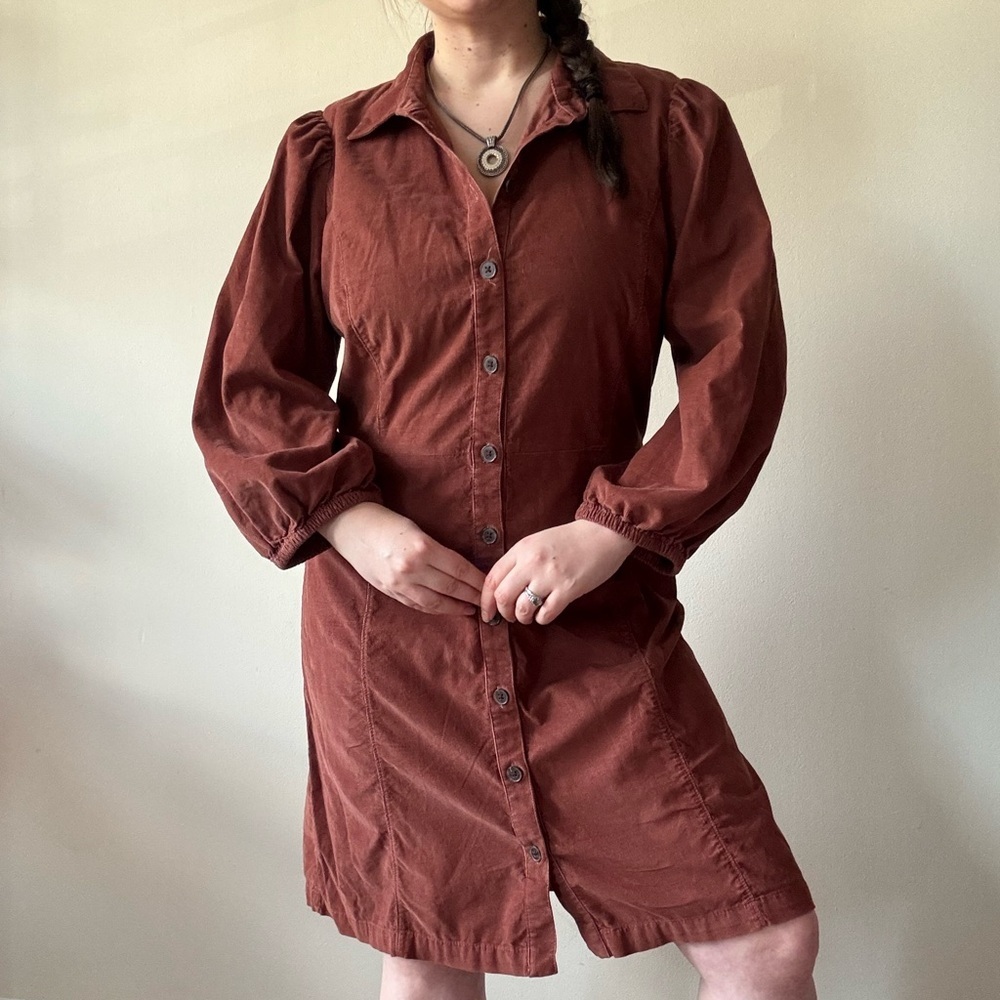 GAP Pumpkin Corduroy Midi Dress